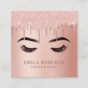 Lashes Makeup Artist Modern Roos Gold Driving Vierkante Visitekaartje
