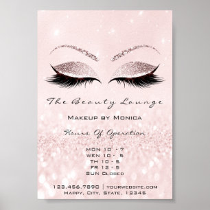 Lashes Makeup Artist Pink Beauty Salon Glitter Poster