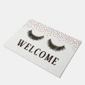Lashes Makeup Artist Roos Gold Confetti Welkom Deurmat (Schuin)