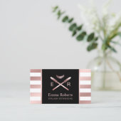 Lashes Makeup artistieke moderne Roos Gold Stripes Visitekaartje (Staand voorkant)