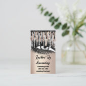 Lashes Makeup Black Drift QR Code Logo Roos Gold Visitekaartje (Staand voorkant)