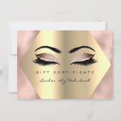 Lashes Makeup Gold Glass Certificate Gift Pink (Achterkant)