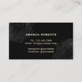 Lashes Makeup kunstenaar Modern Black & Gold Flora Visitekaartje (Achterkant)