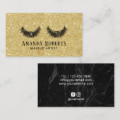 Lashes Makeup kunstenaar modern Glitter Salon Visitekaartje (Voorkant / Achterkant)