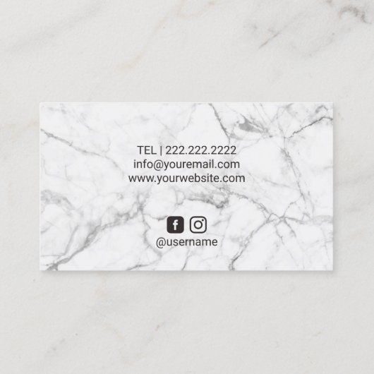 Lashes Makeup kunstenaar Modern Gold Marble Salon Visitekaartje (Achterkant)