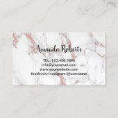 Lashes Makeup kunstenaar modern Roos Gold Marble Visitekaartje (Achterkant)