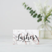 Lashes Makeup kunstenaar modern Roos Gold Marble Visitekaartje (Staand voorkant)