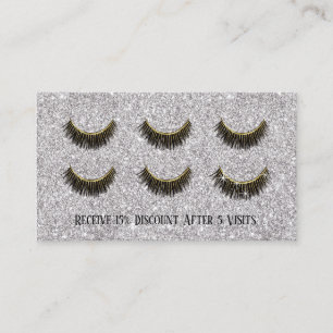Lashes Makeup kunstenaar Modern Silver Glitter Loy Klantenkaartje