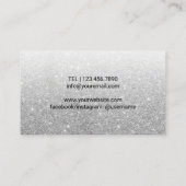 Lashes Makeup kunstenaar Modern Silver Glitter Visitekaartje (Achterkant)