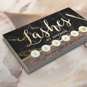 Lashes Makeup kunstenaar moderne marmer Copper Loy Klantenkaartje
