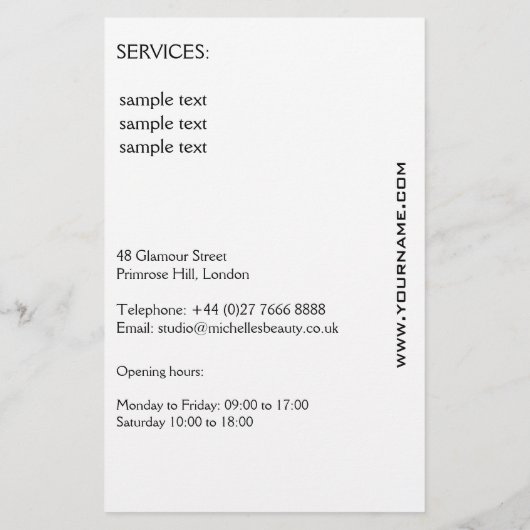 Lashes Manicure Hair Pink Girl Beauty Branding Flyer (Achterkant)