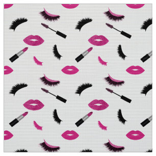 Lashes, mascara en lippenstift met roze glitter stof