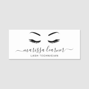 Lashes Minimalistisch Eenvoudig zwart-wit elegant Naamplaatje