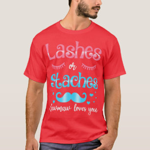 Lashes of Staches Mawmaw houdt van je gender onthu T-shirt