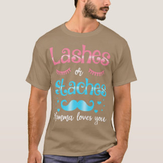 Lashes of Staches Momma houdt van je geslacht T-shirt