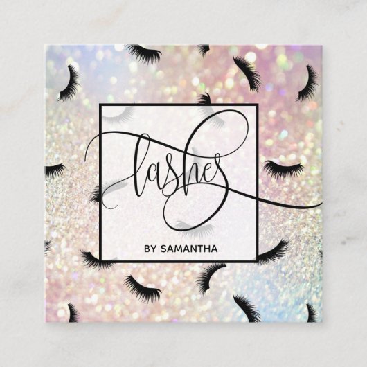 Lashes Pattern Lots Lots of Lashes Eyelash Artist Vierkante Visitekaartje (Voorkant)