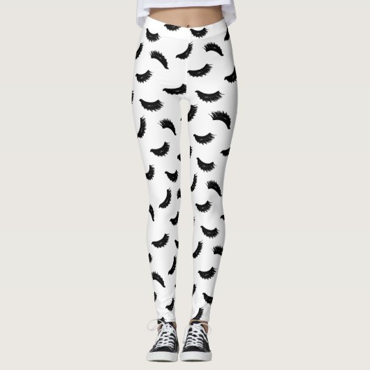 Lashes Pattern Moderne Eyelash Extensions Leggings (Voorkant)