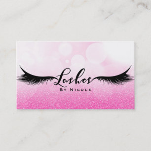 Lashes Pink Sparkle Glamor Eyelashes Makeup Visitekaartje