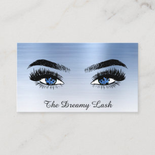 *~* Lashes QR Brows Extensions BLUE glitter Visitekaartje