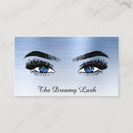 *~* Lashes QR Brows Extensions BLUE glitter Visitekaartje (Voorkant)