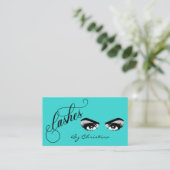 Lashes Robin's Egg Blue glitter Wimper Eyes Visitekaartje (Staand voorkant)