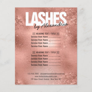 Lashes Roos Gold Sparkle Glitter Beauty Services Flyer