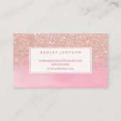 Lashes roos goudglitter roze waterverf visitekaartje (Achterkant)