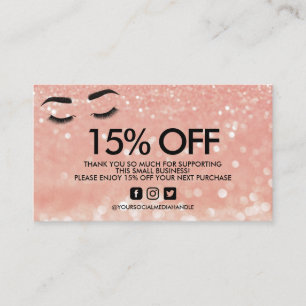 Lashes Roze Glitter Korting Dank u Visitekaartje
