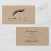 Lashes Rustic kraft make-up kunstenaar eyelash Visitekaartje (Voorkant / Achterkant)