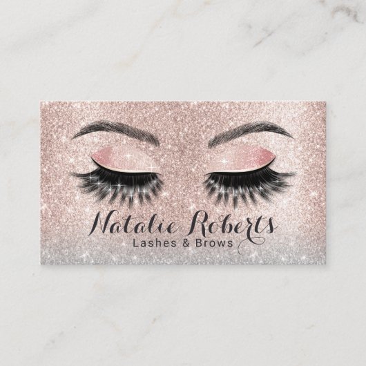 Lashes Salon Eyelash Extensions Blush Roos Gold Visitekaartje (Voorkant)