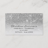 Lashes Script Silver Ombre glitter Eyelash Eyes Visitekaartje (Achterkant)