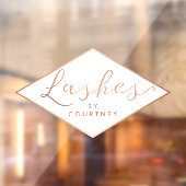 Lashes Script Text Roos Gold/White Raamsticker (Vel 2)