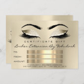 Lashes SPA Makeup Certificate Gift Champaigne (Voorkant / Achterkant)