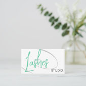 Lashes Studio Modern Classy Professional Blauwgroe Visitekaartje (Staand voorkant)