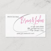 Lashes Studio Modern Classy Professioneel Roze Visitekaartje (Achterkant)