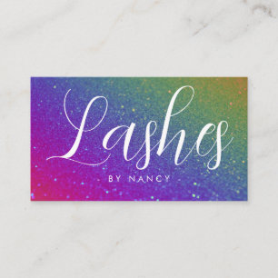 Lashes typografie Rainbow Glitter Visitekaartje