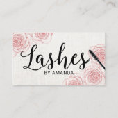 Lashes Zwart Script Stiple Floral Lash Extension Visitekaartje (Voorkant)