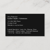 Lasholoog-Visitekaartjes van wimpertechnicus Visitekaartje (Achterkant)