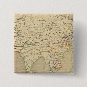 L'Asie, l'an 1220 ap JC Vierkante Button 5,1 Cm