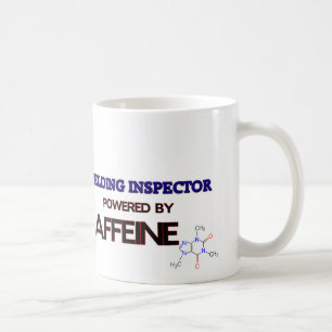Lasinginspecteur met cafeïne koffiemok