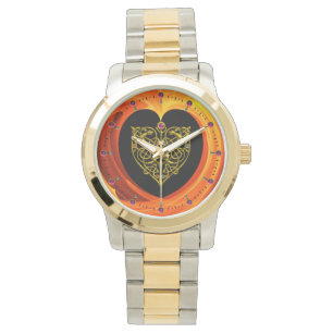 LASLEAF, zwart oranje geel Horloge