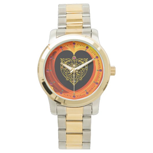 LASLEAF, zwart oranje geel Horloge (Voorkant)
