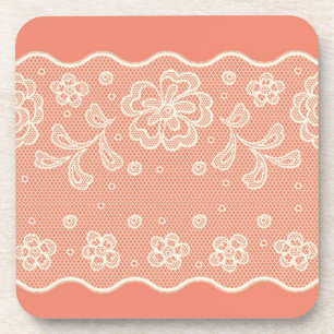 Laspatroon, bloem 4 drankjes onderzetter