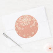 Laspatroon, bloem  4 ronde sticker (Envelop)