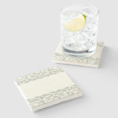 Laspatroon, bloem  5 stenen onderzetter (Zijkant)