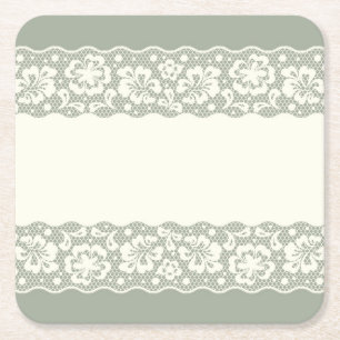 Laspatroon, bloem  5 vierkante kartonnen onderzetter