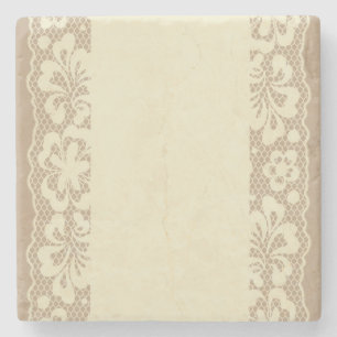 Laspatroon, bloem  7 stenen onderzetter