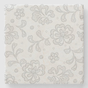 Laspatroon, bloem vintage 1 stenen onderzetter