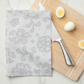 Laspatroon, bloem vintage 1 theedoek (Quarter Fold)