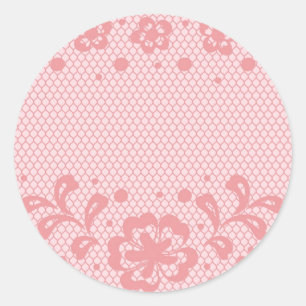 Laspatroon, bloem vintage 3 ronde sticker